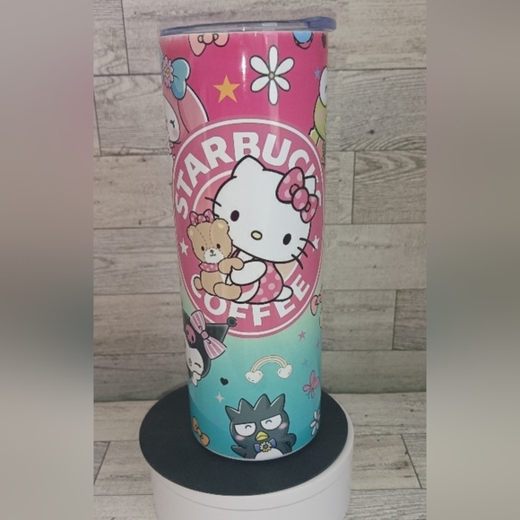 Hello Kitty Starbucks 20oz. Stainless steel handmade Tumblers - Picture 1 of 2
